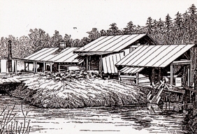 Drawing of Willson Plant, in Spray (now Eden) NC.